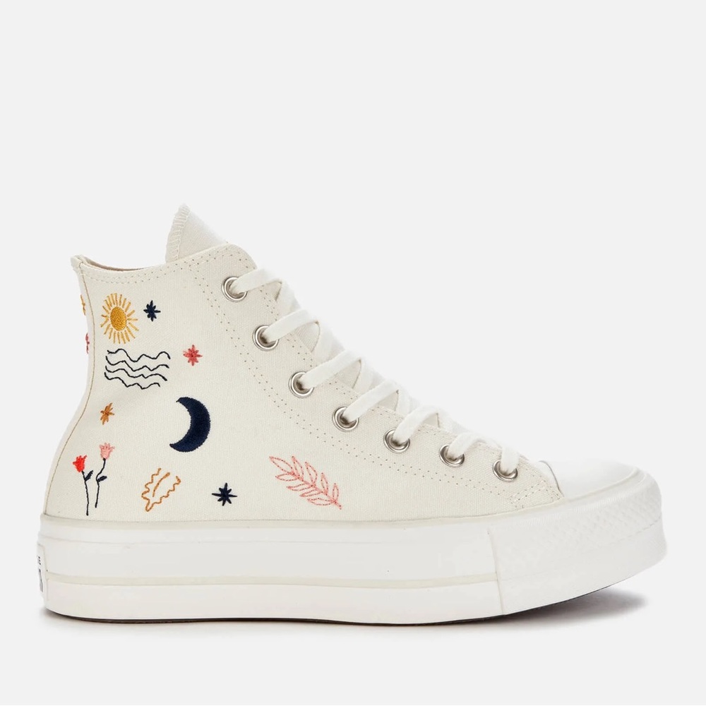 Converse • It’s Okay To Wander • White High Egret Platform All Star